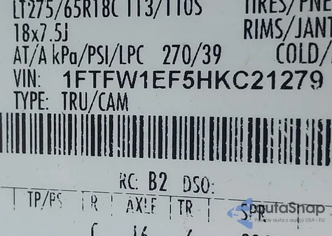 2017 Ford F-150 Xlt z USA, uszkodzony, nr VIN 1FTFW1EF5HKC21279